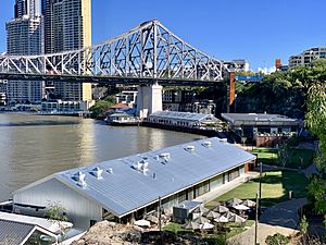 Howard Smith Wharves under Story Bridge seen from Wilson Outlook Reserve, Brisbane, Queensland.jpg