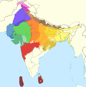 Indo-Aryan language map