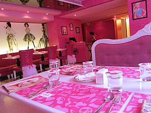 Interior of the Barbie Cafe
