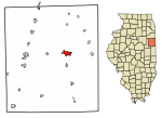 Location of Watseka in Iroquois County, Illinois.