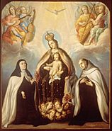 Juan Rodríguez Juárez - The Virgin of the Carmen with Saint Theresa and Saint John of the Cross - Google Art Project