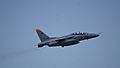 Kawasaki T-4 flies over Hyakuri Airbase June 2017