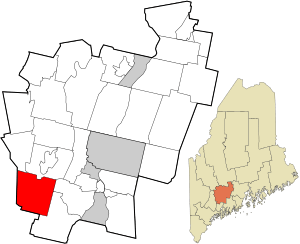 Location in Kennebec County and the state of Maine.