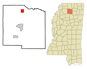 Location of Abbeville, Mississippi