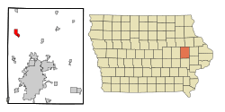 Location of Center Point, Iowa