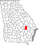 State map highlighting Toombs County