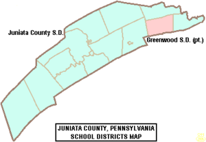Map of Juniata County Pennsylvania School Districts