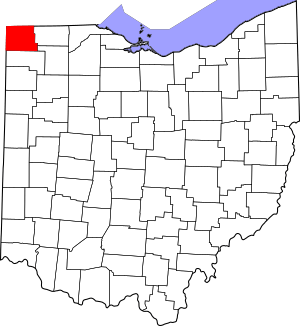 Map of Ohio highlighting Williams County
