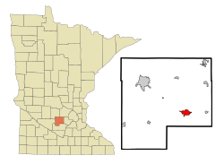 Location of the city of Glencoewithin McLeod Countyin the state of Minnesota