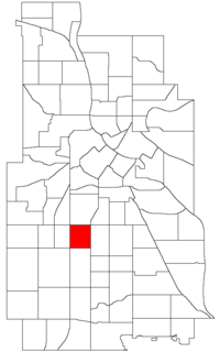 Location of Lyndale within the U.S. city of Minneapolis