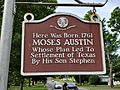 Moses Austin Birthplace Historical Marker