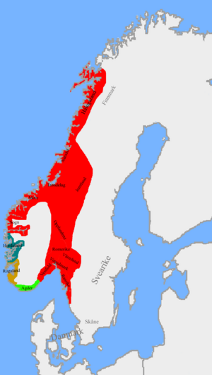 Norwegian petty kingdoms ca. 872