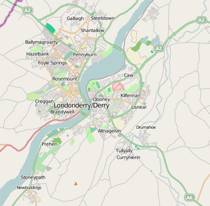 OpenStreetMap of DerryLondonderry UK Apr2012