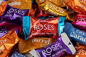Pile of Wrapped Cadbury's Roses