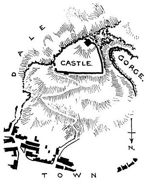 Plan of Peveril Castle and Castleton, 1909