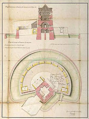 Profil et plan de la tour de Camaret