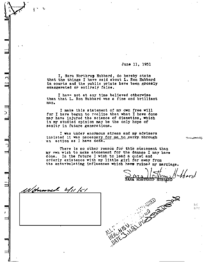 Sara Northrup Hubbard declaration