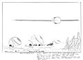 Sketch of alien planet landscape