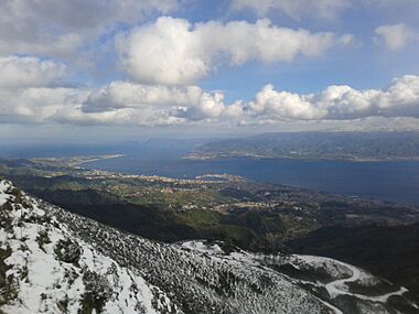 Stretto di messina - bottleneck, sicilia, from the peloritani