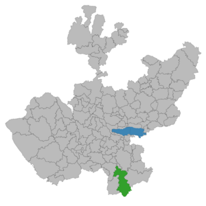 Location of the city in Jalisco