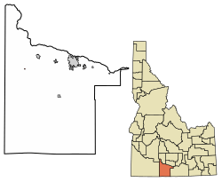 Location of Castleford in Twin Falls County, Idaho.