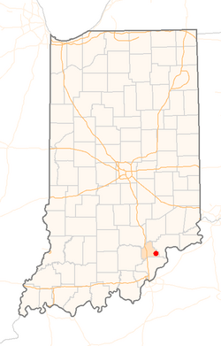 Location of Lexington in the state of Indiana