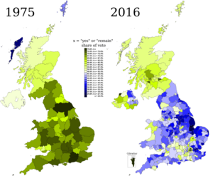 United Kingdom European Communities membership referendum, 1975 compared to United Kingdom European Union membership referendum, 2016