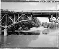 VIEW OF CENTER CANTILEVER - New London Bridge, Spanning Embarrass River on State Trunk Highway 54, New London, Waupaca County, WI HAER WIS,44-NELO.V,1-2