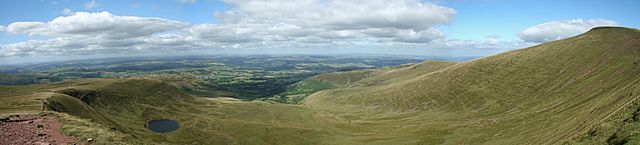 View down from Corn Du - Brecon Beacons National Park - Wales UK