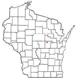 Location of Wyoming, Waupaca County, Wisconsin