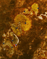 Willandra Lakes with LM1 (red) and LM3 (blue)