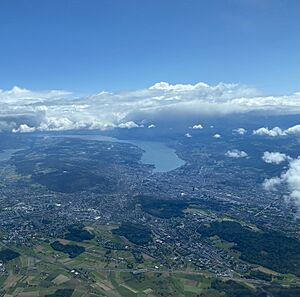 Zurich after departure from airport