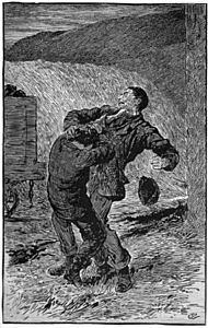 04 a life and death struggle-Illustration by Gordon Browne for Facing Death by G A Henty