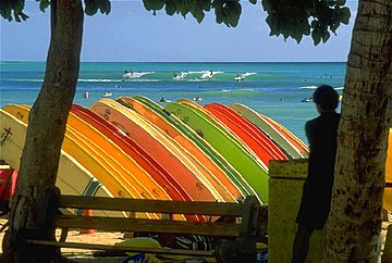 1999 - Surf à Waikiki Beach Honolulu Hawaï