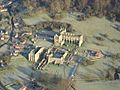 Aerial shot of Rievaulx Abbey in winter - geograph.org.uk - 654091