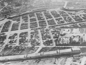 Aerial view of storage area at Verdun