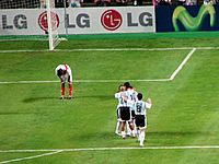 Argentina celebrates goal, Copa América 2007