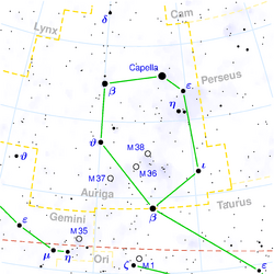 Auriga constellation map