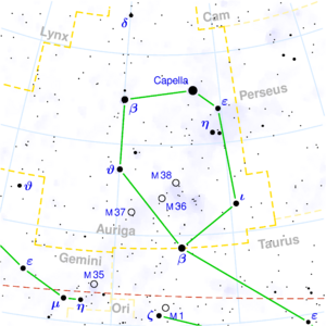 Auriga constellation map