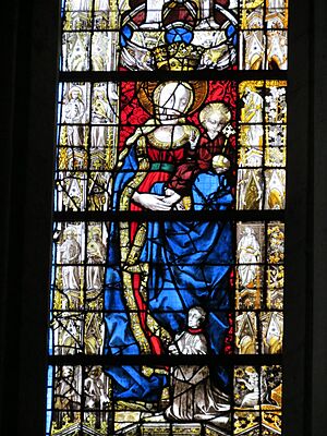 Baie 32 - détail 1 - croisillon sud, cathédrale de Rouen