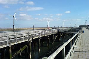 Blyth Quayside and wind turbines