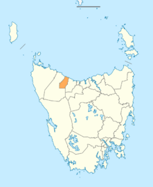Burnie City LGA Tasmania locator map