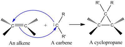 Carbene addition to alkene