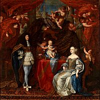 Charles Emmanuel II, Duke of Savoy with his son and wife Marie Jeanne of Savoy by an unknown artist