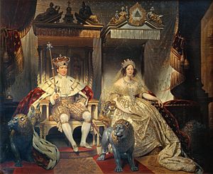 Christian VIII og Caroline Amalie i salvingsdragt