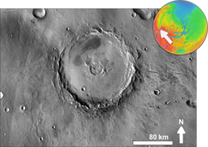Crater Perrotin based on day THEMIS