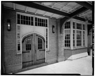 DETAIL OF DOORWAY, EAST SIDE - U. S. Military Academy, West Shore Railroad Passenger Station, West Point, Orange County, NY HABS NY,36-WEPO,1-29-3