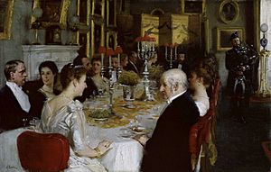 Dinner at Haddo House, 1884 by Alfred Edward Emslie