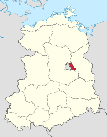 East Berlin (red) within East Germany