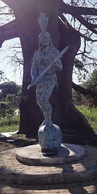 Estatua de Agüeybaná II, El Bravo, en el Parque Monumento a Agüeybaná II, El Bravo, en Ponce, Puerto Rico (DSC02672C)